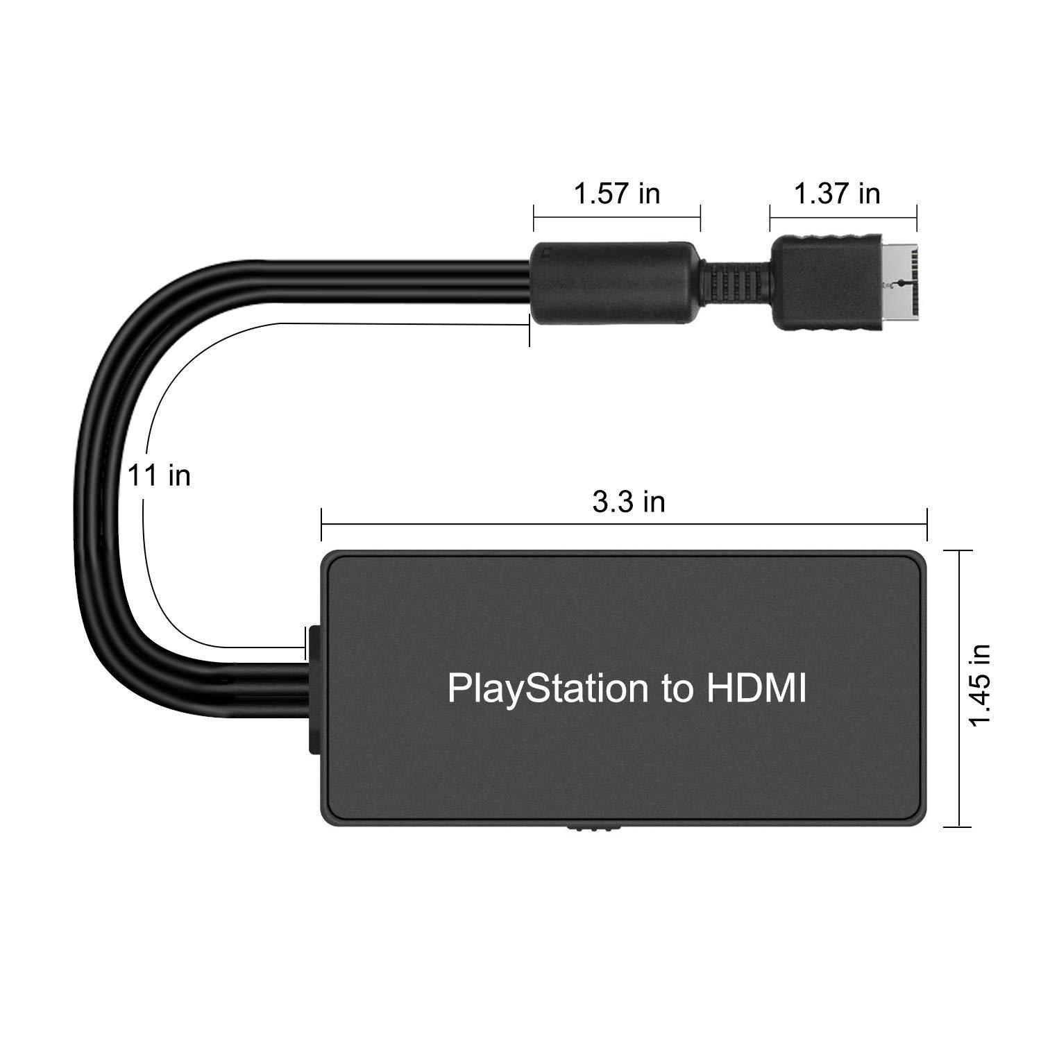 Y.D.F Y.D.F PS2 to HDMI Adapter PS2 HDMI Cable PS2 to HDMI Converter Support 4:3/16:9 Screen Aspect Ratio Switch. Works for PlayStation 1/ PlayStation 2 HD Link Cable PS1 HDMI Adapter PS2 HDMI Converter