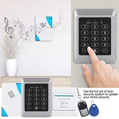 Dioche Electric Magnetic Door Lock Access Control Card Password Door Home Security System Kit with 180kg Magnetic Lock/Dingdong Doorbell/Remote Control/10 Keyfobs/1 Exit Button