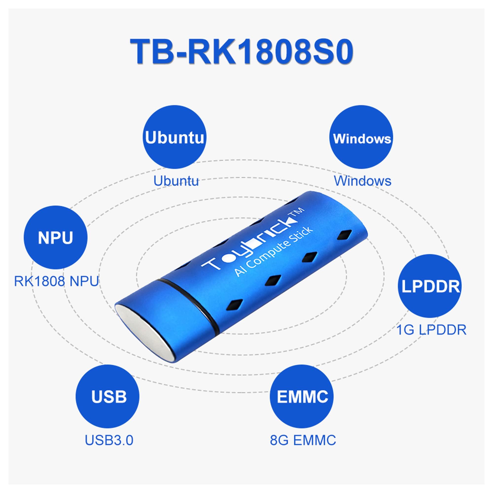 MiiElAOD TB-RK1808S0 AI Compute Stick Multiple Development Modes Support Secondary Development,Support Windows, Linux intel NCS2