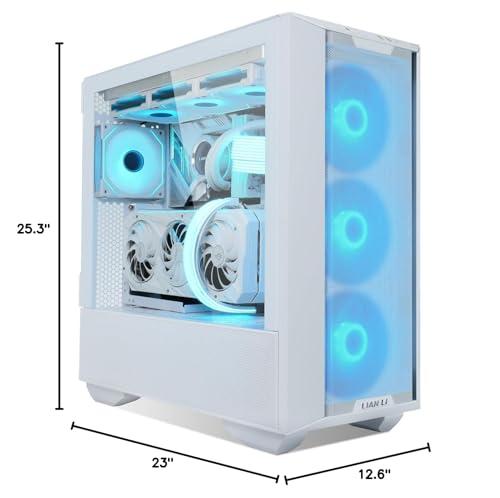 Lian Li LIAN LI LANCOOL III E-ATX PC Case, Spacious RGB Gaming Computer Case with Hinged Tempered Glass Doors, Fine Mesh Panels, 4x140mm PWM Fans Pre-Installed High Airflow Chassis (White)