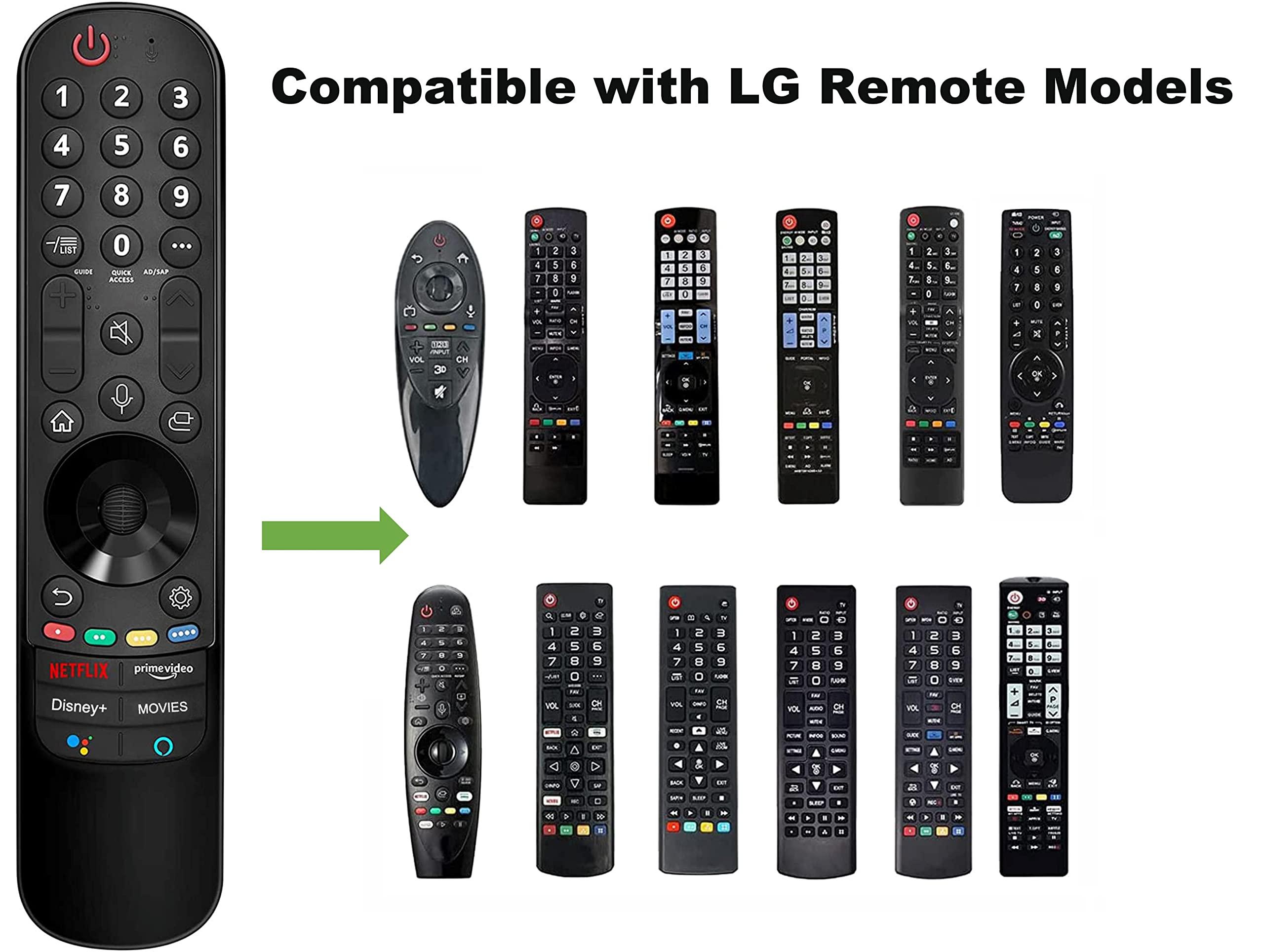 Elekpia Magic Remote Control for LG TVs, Universal Remote Replacement for LG LED OLED LCD 4K UHD Smart TV (No Voice Search, NO Voice Magic Pointer Function)