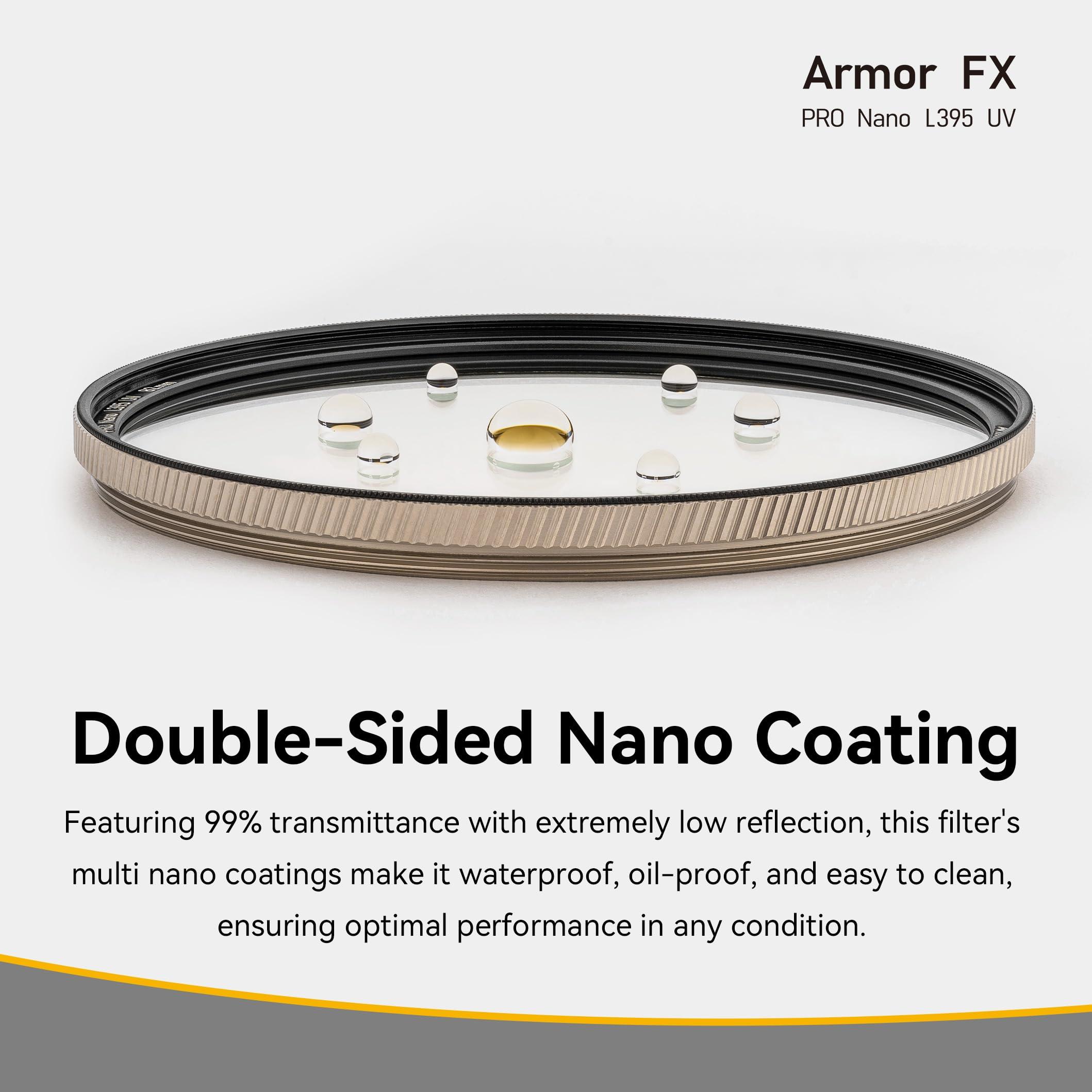 NiSi NiSi 77mm Armor FX PRO Nano L395 UV - Impact-Resistant, Ultraviolet Blocking, Lens Protection Filter - High Definition Optical Glass, Slim Brass Frame, Low Reflection, Waterproof Multi Nano Coating