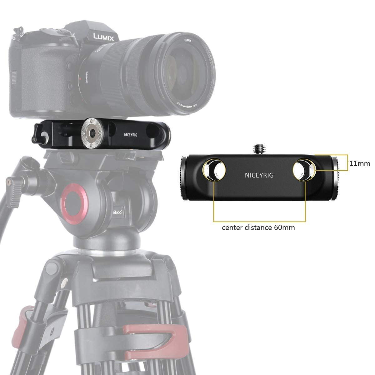 NICEYRIG NICEYRIG Camera Baseplate with Rosette Mount, 15mm Rod Base Plate Applicable for Sony FS5 FS7 FX9, RED DSMC2, KINEFINITY Cinema Camcorder - 401