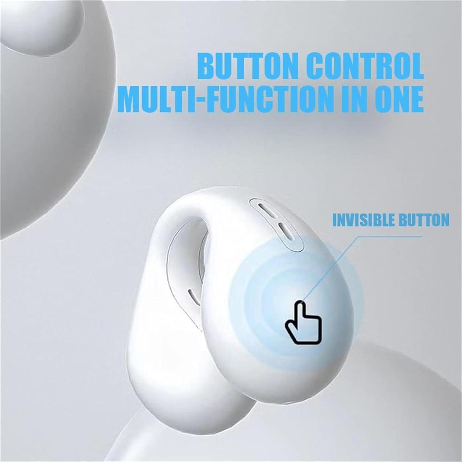 VOKOZK VOKOZK Yesnero Earbuds,NeroLabs Earbuds,Showerbuds,Showerbuds Waterproof,Bash Earbuds,Open Ear Bone Conduction Headphones,Noise Canceling Sports Bluetooth 5.3 Ear Clip Earphones (Black)