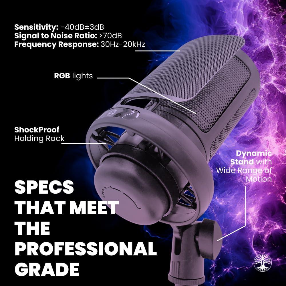 Abel Gaming Live Streaming Kit- Perfect for Streaming Video Games on Twitch, YouTube, Podcasts and Working from Home. includes 1920x1080p Webcam, Professional USB Microphone, and One LED Multi-Color Light