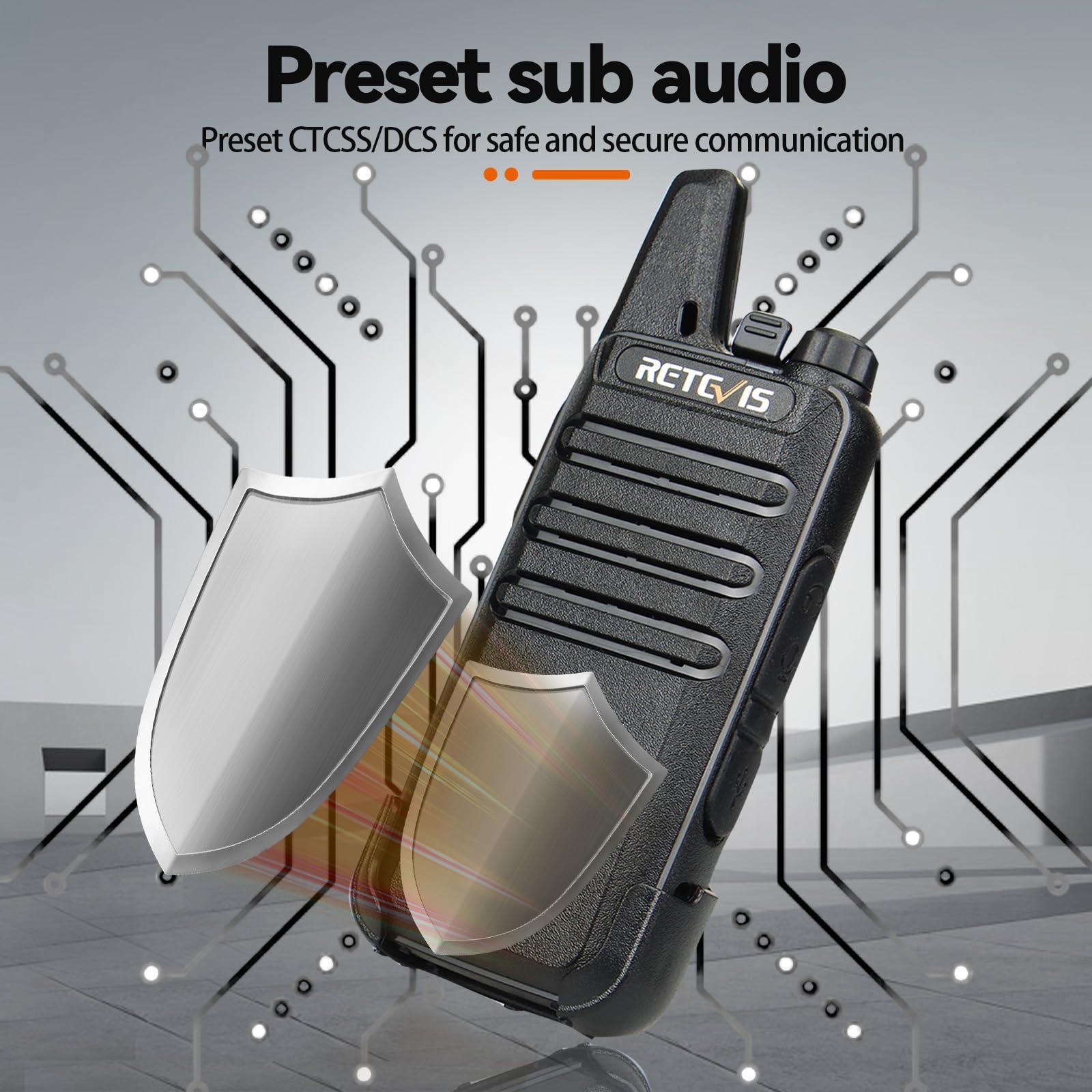 Retevis Retevis RT22 Two Way Radio Long Range Rechargeable,Portable 2 Way Radio,Upgrade Type C Handsfree Walkie Talkies for Adults Cruise Hiking Hunting Skiing(4 Pack)