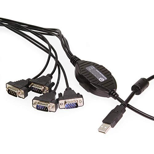 Gearmo Gearmo 4 Port RS232 to USB FTDI chip Adapter w/RX and TX Status LED