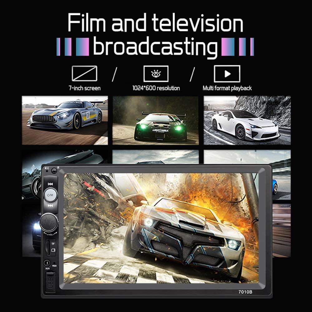 wepeculior 12V Double Din 7010B 7'' inch Car Stereo Radio Head Unit Mirror Link Compatiable with iPhone Android MP5 Player Bluetooth 4.0 USB AUX TF Card FM ISO Connector