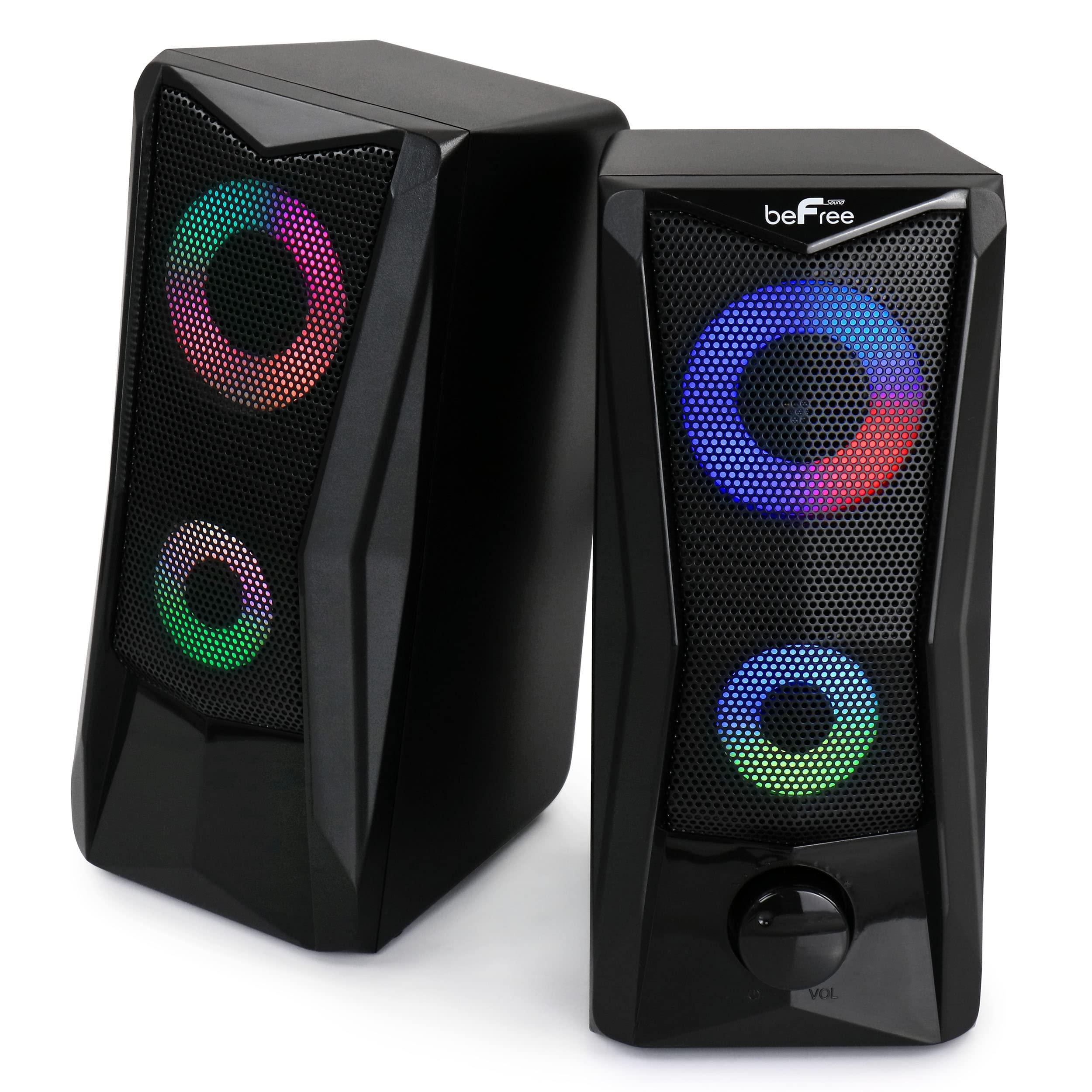 beFree Sound beFree Sound Computer Gaming Speakers with Color LED RGB Lights