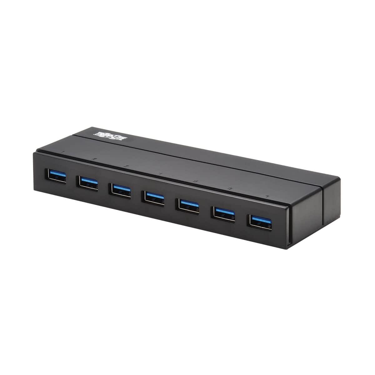 Tripp Lite Tripp Lite 7-Port USB-A Mini Hub - USB 3.2 Gen 1, Up to 5 Gigabits per Second, Plug-and-Play No Software Needed, International Plug Adapters for UK, EU, & Australia - 1-Year Warranty (U360-007-INT)