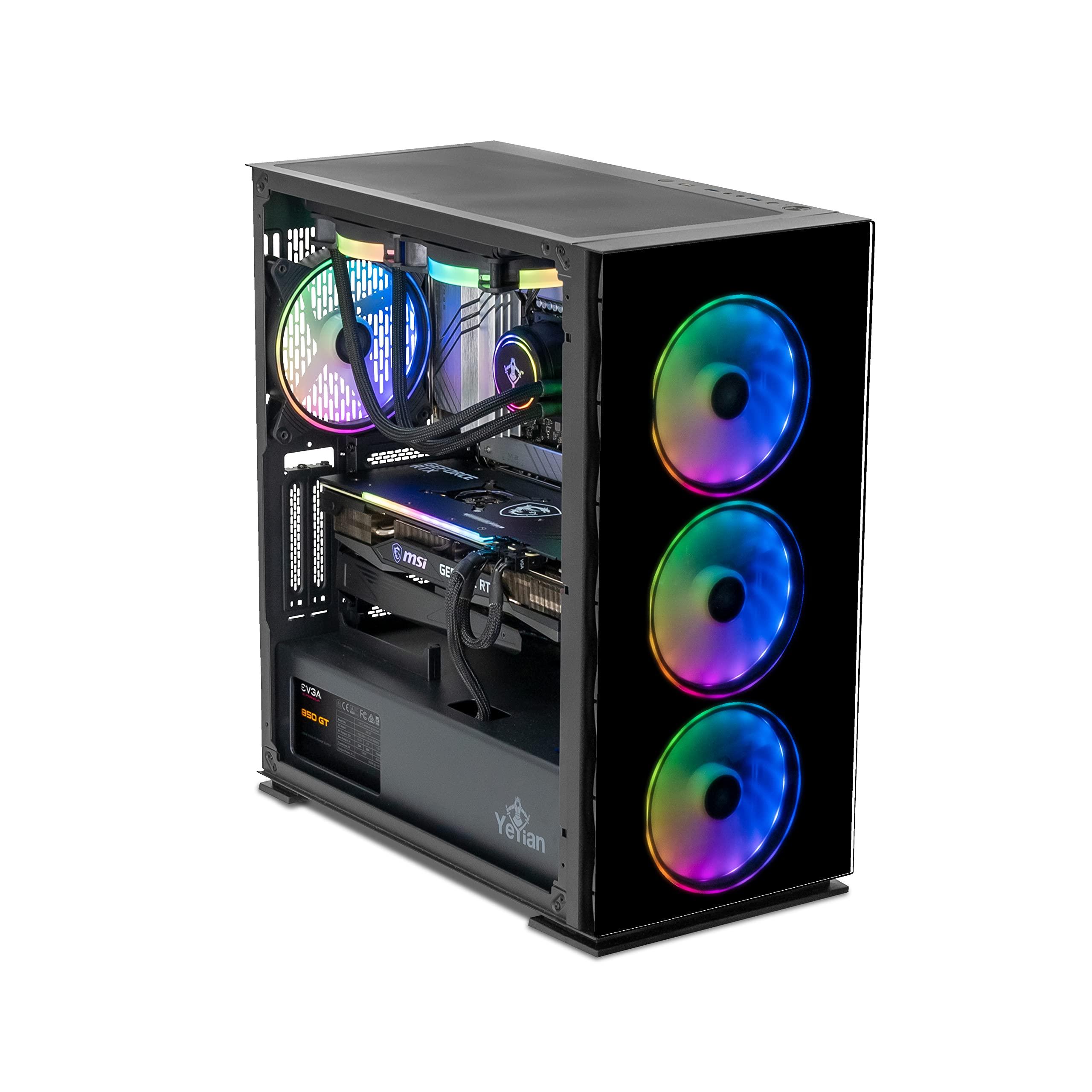 YEYIAN YEYIAN Yari X13 Gaming PC Intel Core i7 13700KF 5.40 GHz, Geforce RTX 3070 Ti Desktop Computer, 32GB DDR5 5200Mhz, 1TB SSD + 2TB HDD, 850W Gold PSU Liquid Cooler, Z790 Chipset VR Ready PC, Win 11 Home