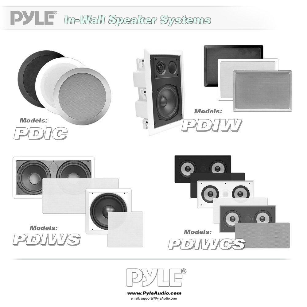 Pyle Pyle 150 Watts 5.25\'\' In-Wall / In-Ceiling Stereo Speakers - 2-Way Flush Mount Stereo Sound Speakers | 5-1/4\'\' Midbass Speaker - White (Pair)