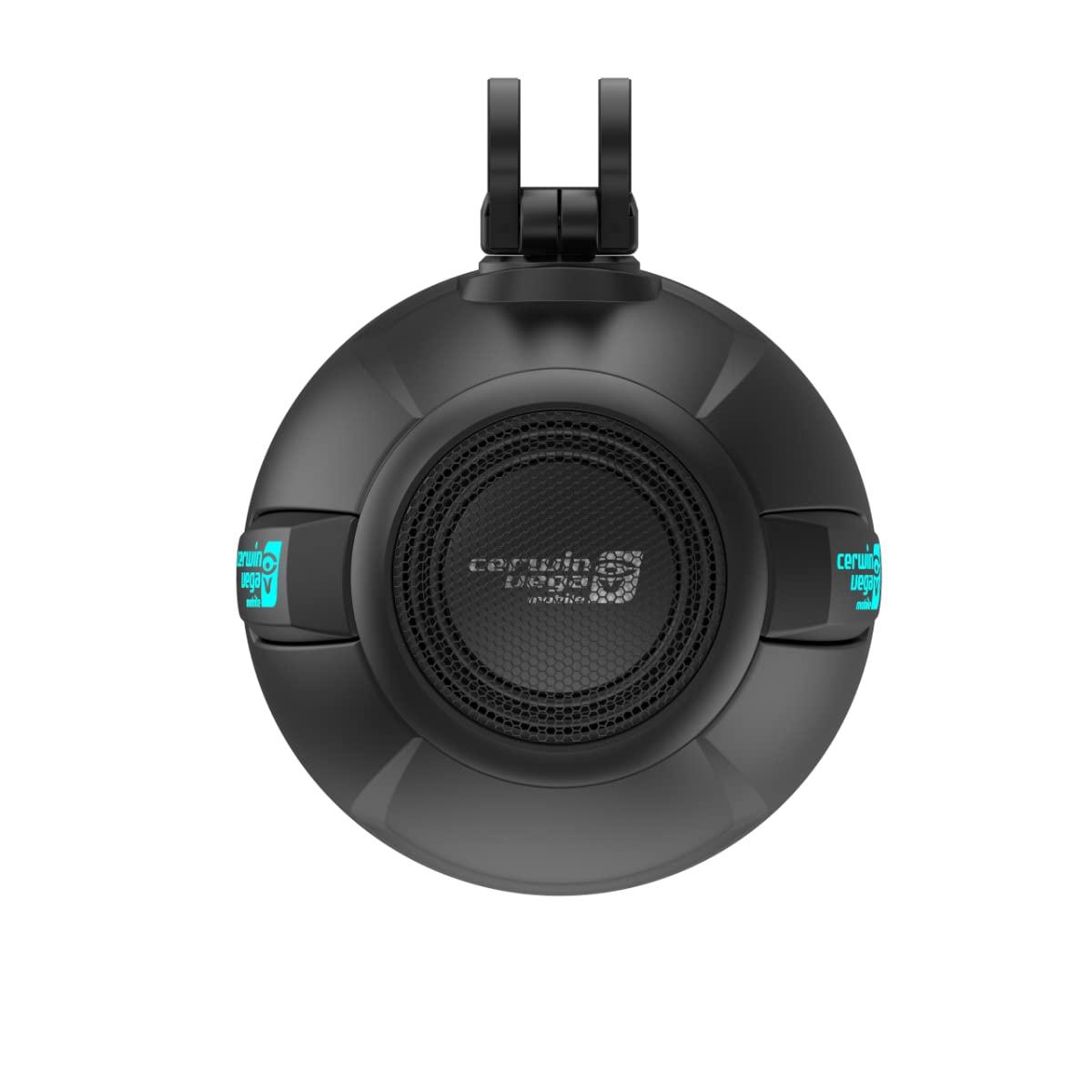 Cerwin Vega Mobile CV Cerwin Vega SH65F4B 6.5 inch 600 Watts 2-Way Pod Speaker System Marine Car Coaxial Speakers with 1 inch Tweeter LED Lighting Black UV Stable Black Pair