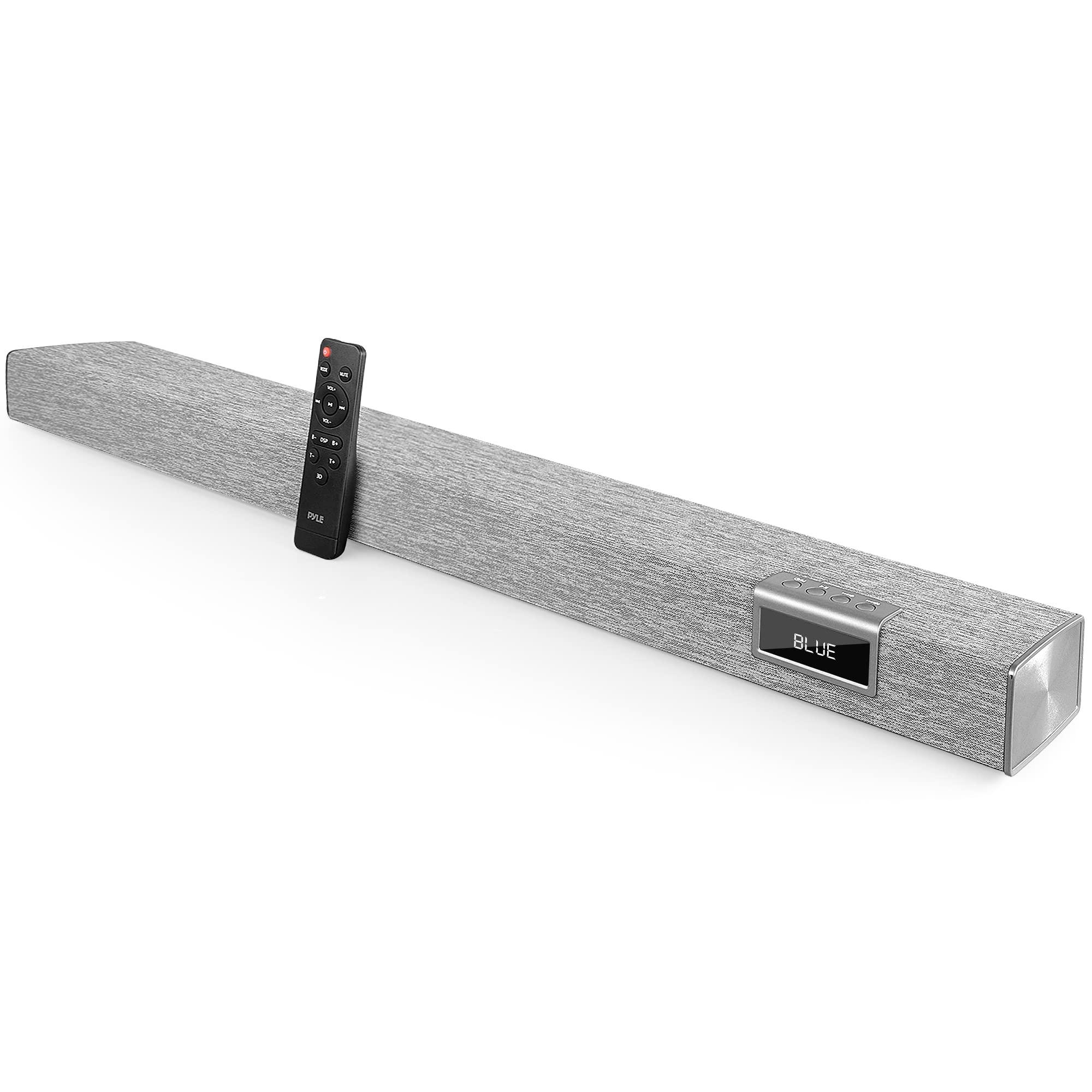 Pyle PyleUsa Home Bluetooth Audio Sound bar Stylish, 60W 35\" for TV, Supports 4K & HDMI TV\'s, Optical, COAXIAL, AUX, w/Remote Control,Coaxial & RCA Cables,Class D Digital Stereo Power Amplifier - PSBV40BT