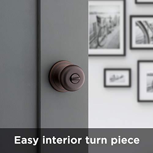Kwikset Kwikset Juno Entry Door Knob with Lock and Key, Secure Keyed Handle Exterior, Front Entrance and Bedroom, Venetian Bronze, Pick Resistant SmartKey Rekey Security and Microban