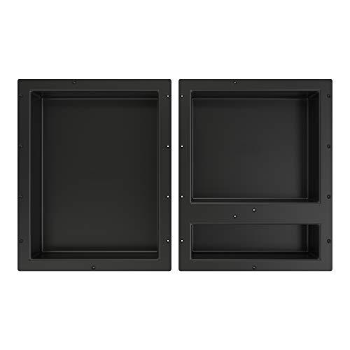 Tile Redi USA Redi Niche Triple Niche Recessed Shower Shelf- Black, Three Inner Shelves , 32-Inch Width x 20-Inch Height x 4-Inch Depth