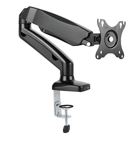 Rocelco Rocelco Premium Desk Computer Monitor Mount with USB 2.0 and Audio Port - Fits Single 13" - 27" LED LCD Flat Screen - Pneumatic Full Motion Assist Adjustable Arm - Grommet and C Clamp - Black (R MA1)