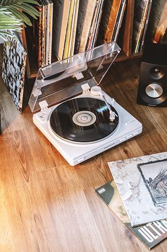 Crosley Crosley T400D-WH Fully Automatic Bluetooth 2-Speed Turntable Record Player with S100A Stereo Speakers, White