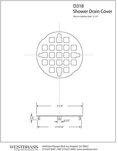 Westbrass Westbrass Casper Snap-in Shower Strainer, Polished Chrome, D318-26