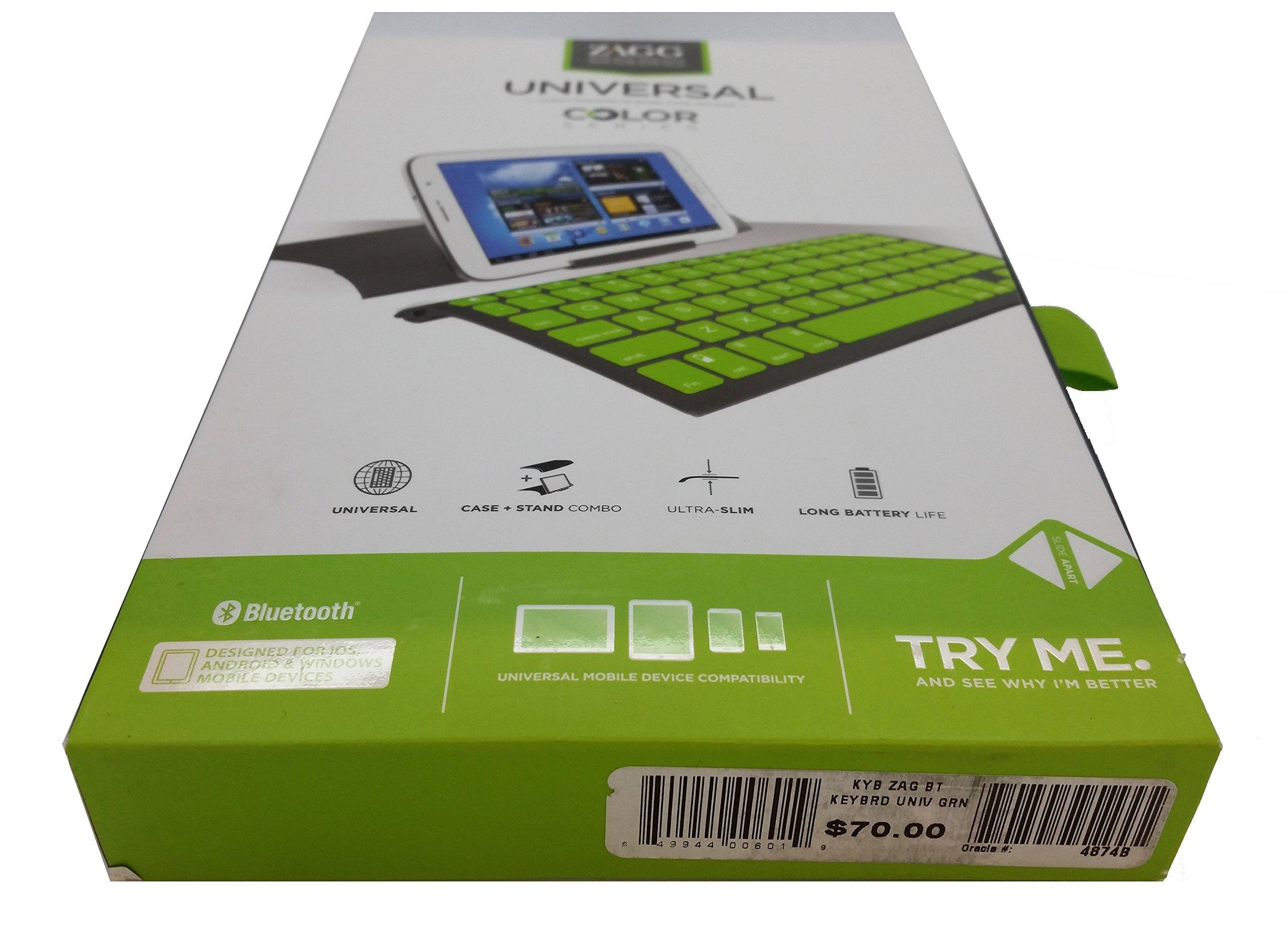 ZAGG ZAGGkeys Case and Micro USB Wired Keyboard Made for for Android Smartphones and Micor USB Devices - Lime/Charcoal