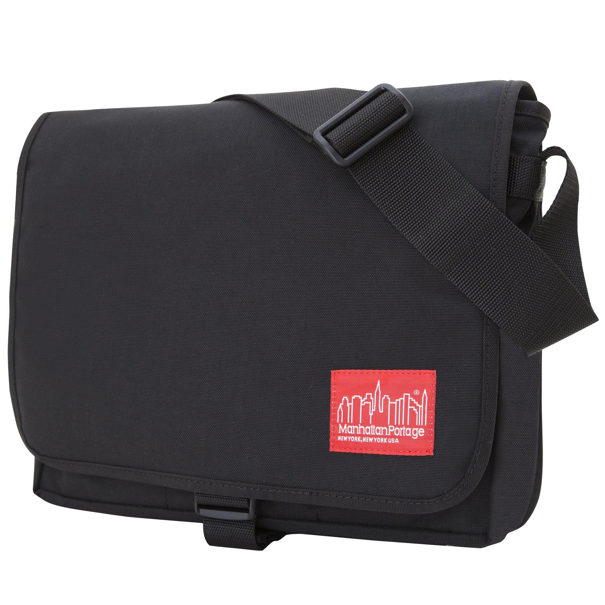 Manhattan Portage Manhattan Portage Deluxe Computer Bag 13 Inch Padded Laptop Sleeve Spacious Compartment Attach To Rolling Luggage Water Resistant Cordura (Black)