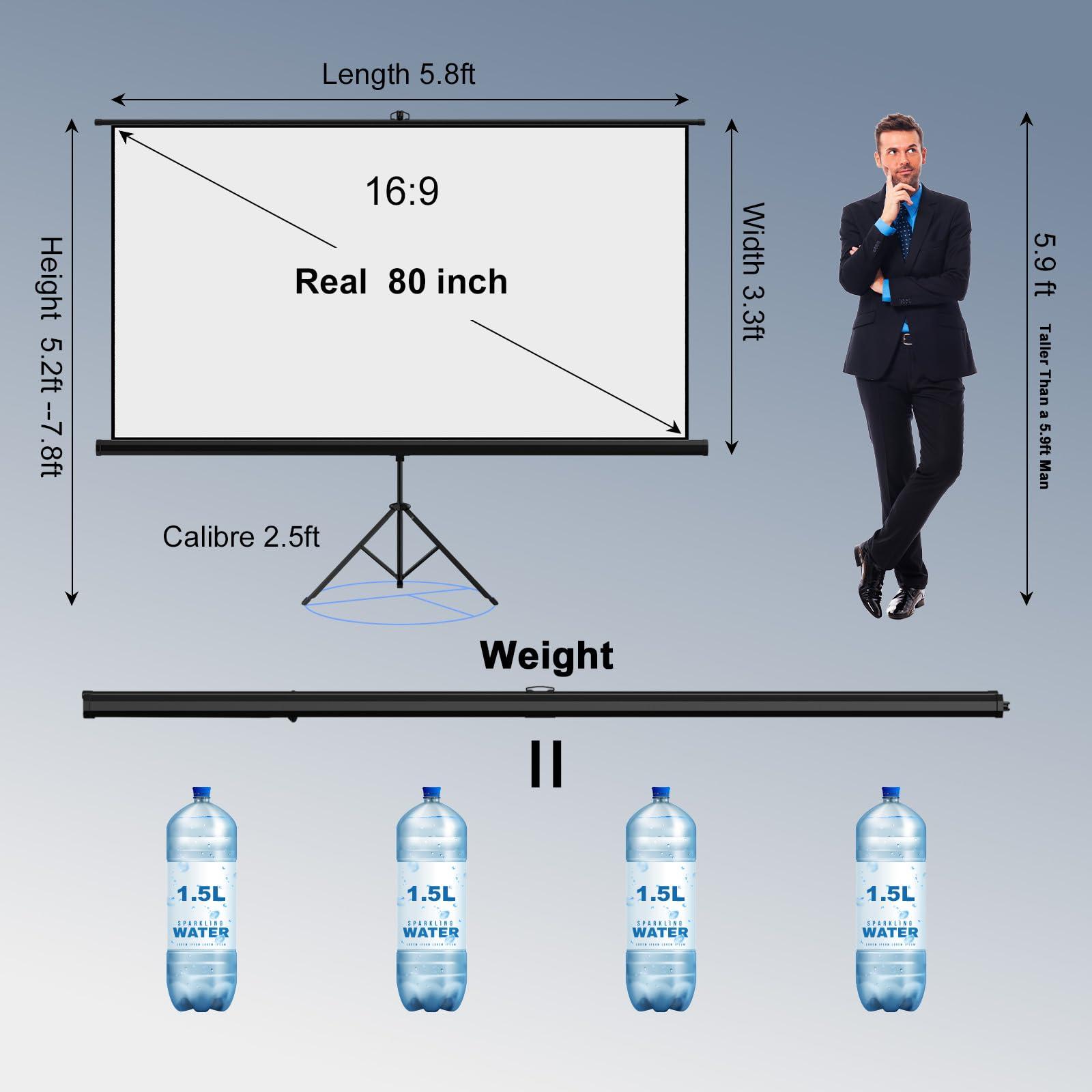 SCREENMAX 80 INCH Stand Screen and 120 INCH Foldable Screen Combo