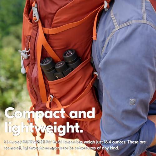 Lumintrail Nikon Monarch M7 10x42 (16766) Black Binoculars Bundle with Lens Pen and Cleaning Cloth, Compact Binoculars for Adults for Hunting, Bird Watching, and Hiking Essentials, Zoom Optics Lightweight Travel