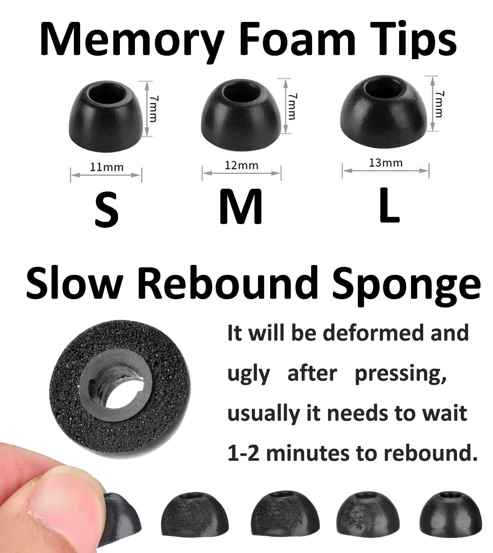 A-Focus A-Focus for Soundcore Space A40 P3i P20i P30i P40i Ear Tips Kit Memory Foam Double Flange Replacement Eartips Earbuds Fit in Case Compatible with Soundcore Sport X10 X20 Life A1 Black 9 Pairs