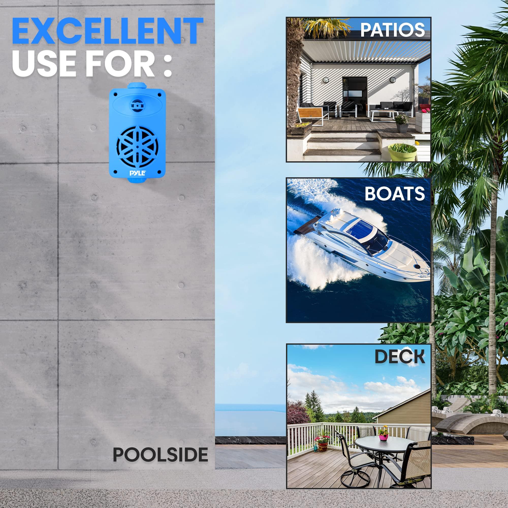 Pyle PyleUsa Bluetooth In/outdoor Speakers Pair - 200 Watt Dual Waterproof 3.5 2-Way Full Range System w/ 1/2 High Compliance Polymer Tweeter - Home, Boat, Marine, Deck, Patio, Poolside - PDWRBT36BL