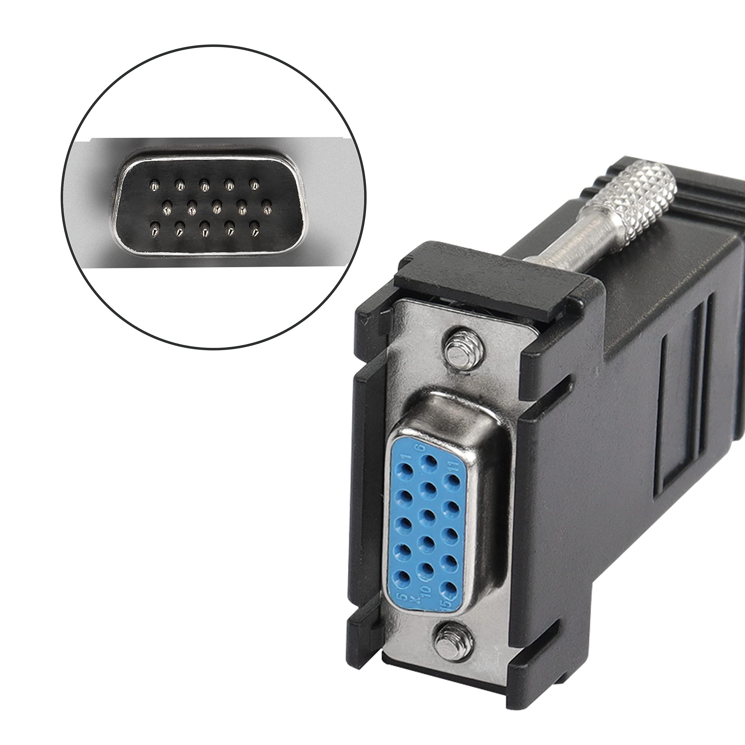 GELRHONR GELRHONR VGA Extender Over Ethernet Adapter, VGA to RJ45 Signal Extender Adapter, VGA 15-Pin Male/Female to RJ45 Female Extender Transmission Over CAT5 CAT6 Ethernet Cable -2pack