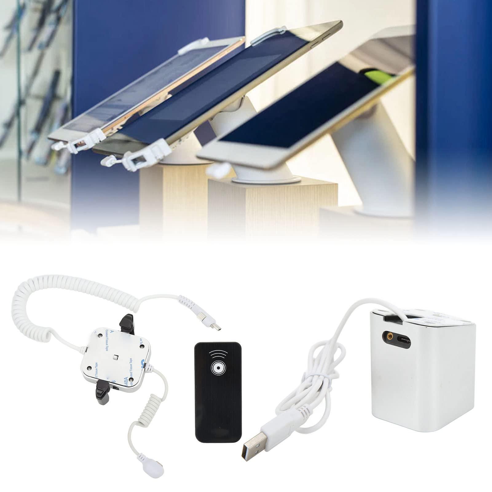 Dioche Antitheft Display Stand, Anti Theft Cell Phone Display Stand, 95120dB Security Alarm, Fast Charging Infrared Remote Control Unlock for Exhibition(for Android Port, Without claw)