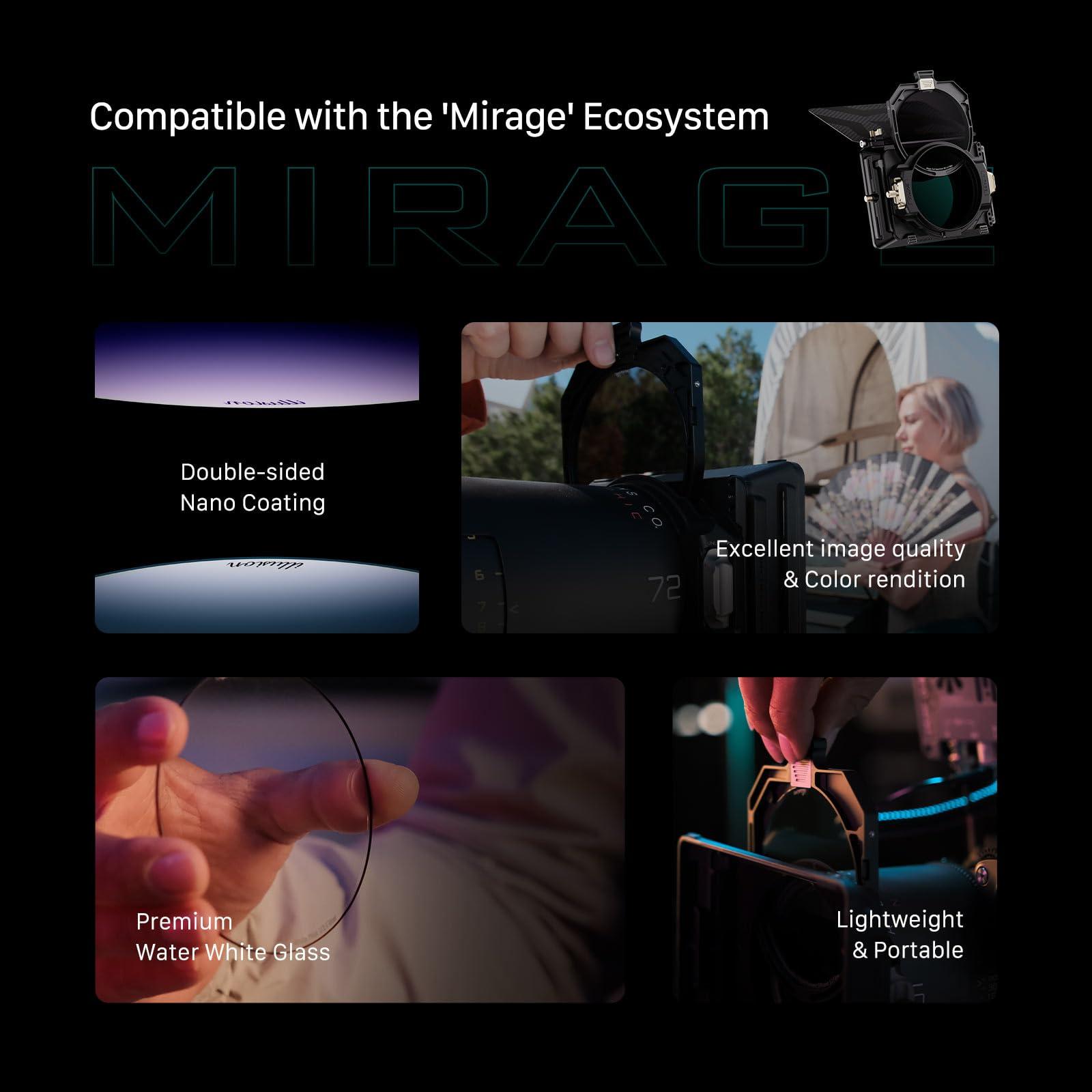 Tilta Tilta Illusion 95mm Glimmer Filter | Lens Protection | Softens Image | Halo Glow Effect | Accurate Colors | Compatible with Mirage Matte Box (1/2)