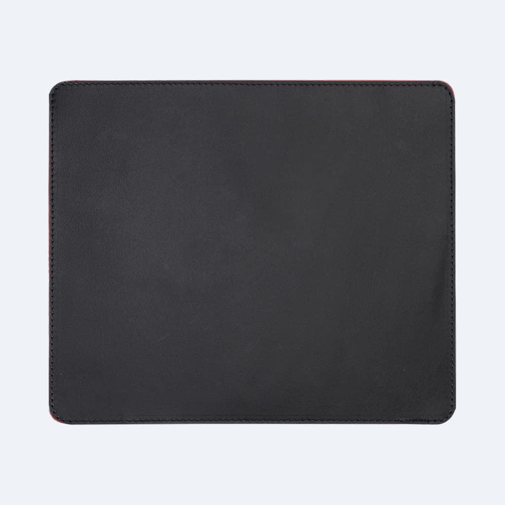 OXA OXA Leather Mouse Pad | Smooth Surface | Non-Slip Base | Tracking Precision | Full Crafted from Genuine Leather | for Both Women & Men Home Decor Usage | - Black