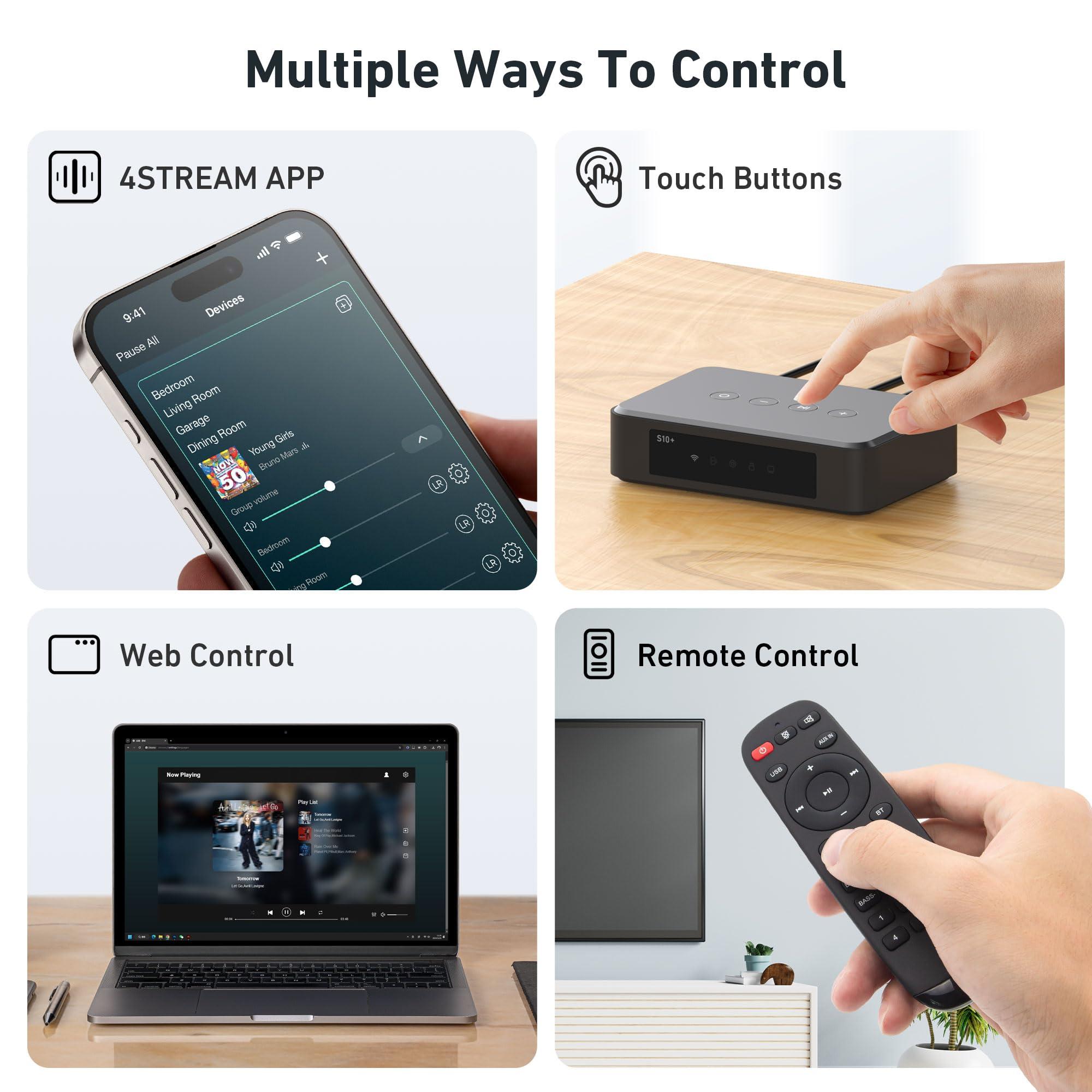 Arylic Arylic S10+ AirPlay Audio Receiver, Multiroom Stereo with SPDIF Out, WiFi & Bluetooth Music Streamer, Streams HD Lossless Music from Spotify, Amazon Music,Tidal etc.