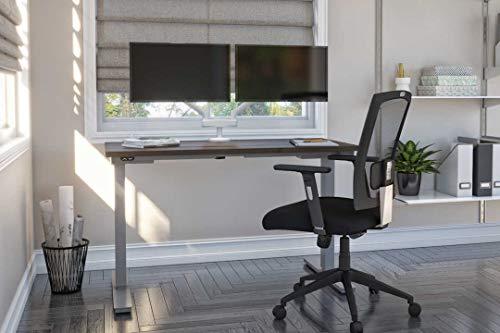Bestar Bestar Upstand Standing Desk with Dual Monitor Arm, Ergonomic Electric Table for Home Office, 48W x 24D, Antigua