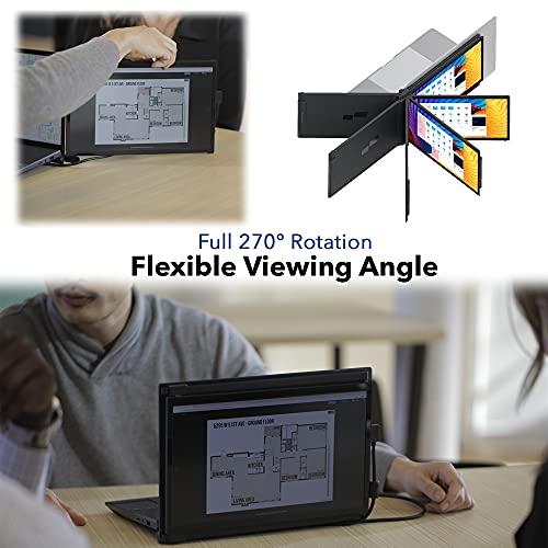 Duex Portable Monitor for Laptops, New Mobile Pixels Duex Plus 13.3" Full HD IPS Dual Laptop Monitor, USB C/USB A Plug and Play Laptop Screen Extender,Windows/Mac/Android/Switch Compatible (Duex Plus)