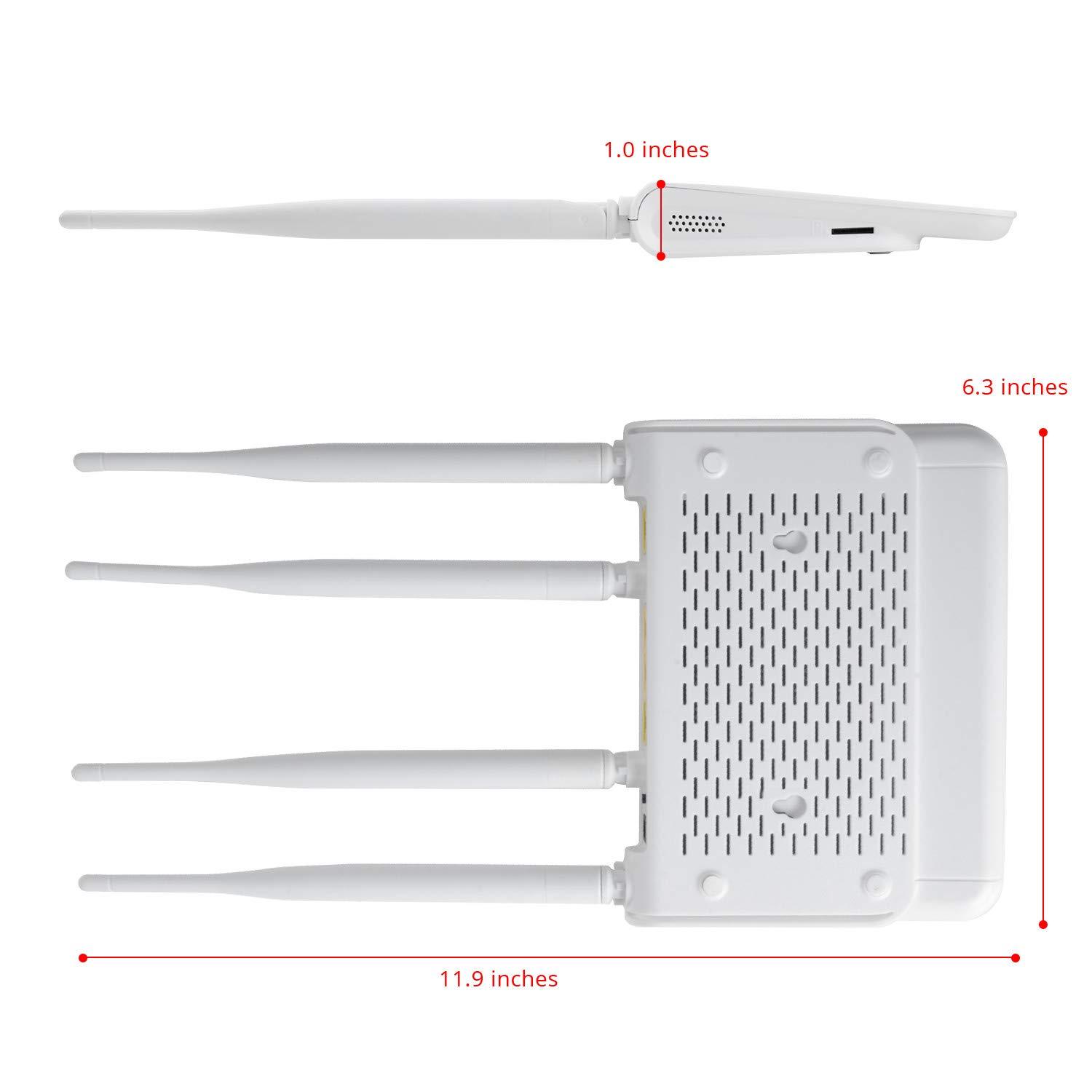 TUOSHI TUOSHI N300 WiFi Unlocked 4G LTE Modem Router with SIM Card Slot, 300Mbps WiFi, LTE Cat4, EC25-AF Qualcomm Chipset, 5dBi High Gain Antennas, Plug and Play, LT15F