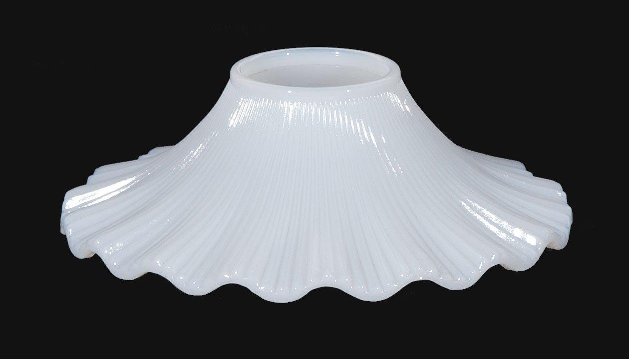 B&P Lamp B&P Lamp 7 1/4\" Opal Glass Petticoat Shade To Slip Onto Lamp Chimney