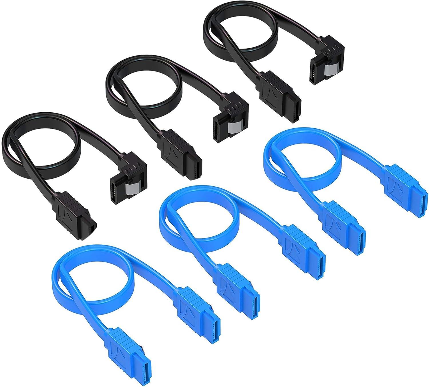 SABRENT SABRENT SATA III (6 Gbit/s) Right Angle Data Cable with Locking Latch + SATA III (6 Gbit/s) Straight Data Cable with Locking Latch for HDD