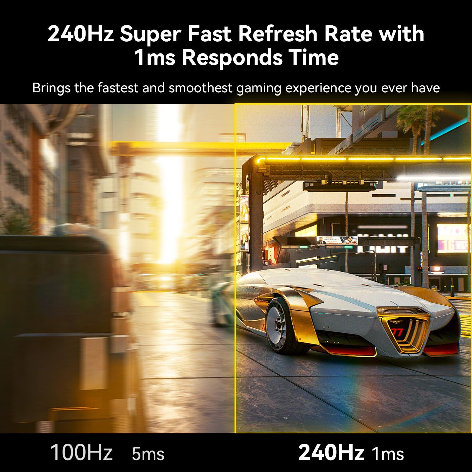 SANSUI SANSUI 32 Inch Curved 240Hz Gaming Monitor High Refresh Rate, FHD 1080P Gaming PC Monitor HDMI 2.12, DP 1.42, Curved 1500R, 1ms(OD), HDR, VESA Compatible (ES-G32C3F One DP Cable Included)