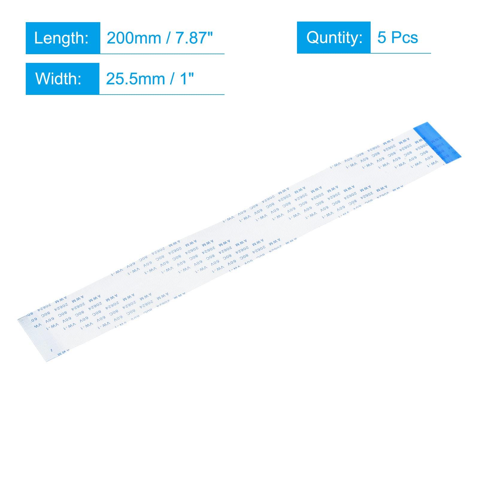 MECCANIXITY MECCANIXITY FFC Ribbon Flat Flexible Cable, 50 Pin 0.5mm Pitch 200mm Long (B Type) for LCD 3D Printer Camera DVD TV Laptop Audio Pack of 5