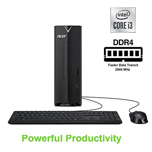 acer Acer Aspire XC-895-UR11 Desktop | 10th Gen Intel Core i3-10100 4-Core Processor | 8GB 2666MHz DDR4 | 1TB 7200RPM Hard Drive | 8X DVD | Intel Wireless Wi-Fi 6 | Bluetooth 5.1 | Windows 10 Home