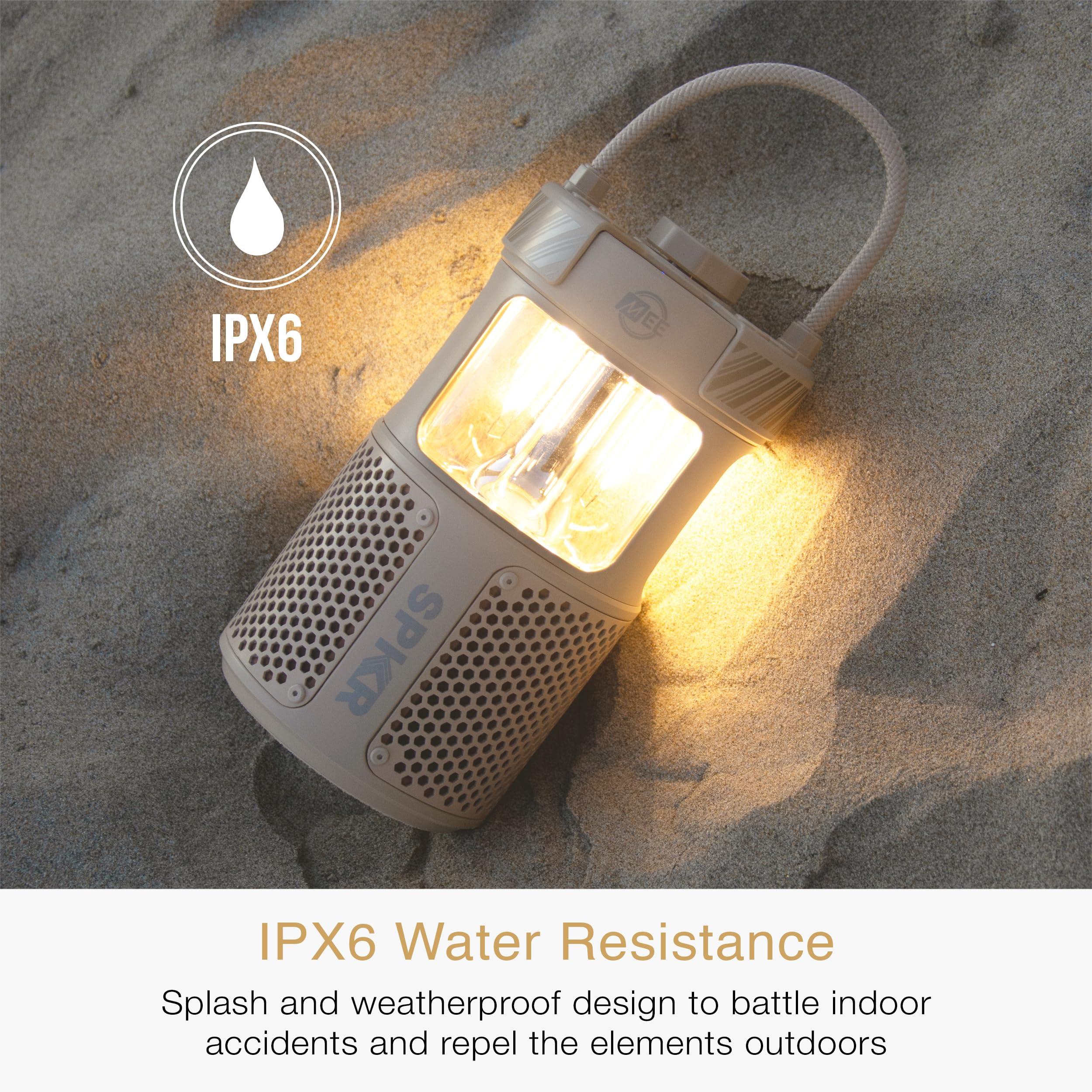 MEE audio MEE audio lightSPKR Bluetooth Wireless Speaker w/Camping Lantern: 360 Audio, 3 Audio Modes, 2 Light Colors & Infinite Brightness Adjustment, IPX6 Waterproof for Indoor & Outdoor use (Desert Sand)