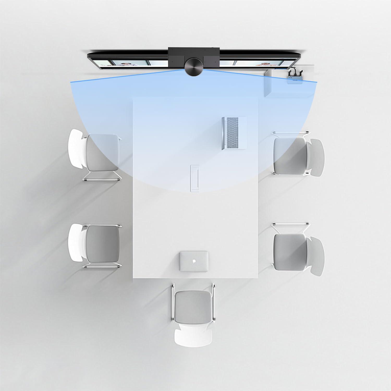 Meeteasy Panoramic 180 Video Camera, Immersive Video Conference Experience, both Overall and Speakers Close-up view, 1080P Webcam for Huddle Room and Homebased Office, Plug and Play with Micro SD Card Slot