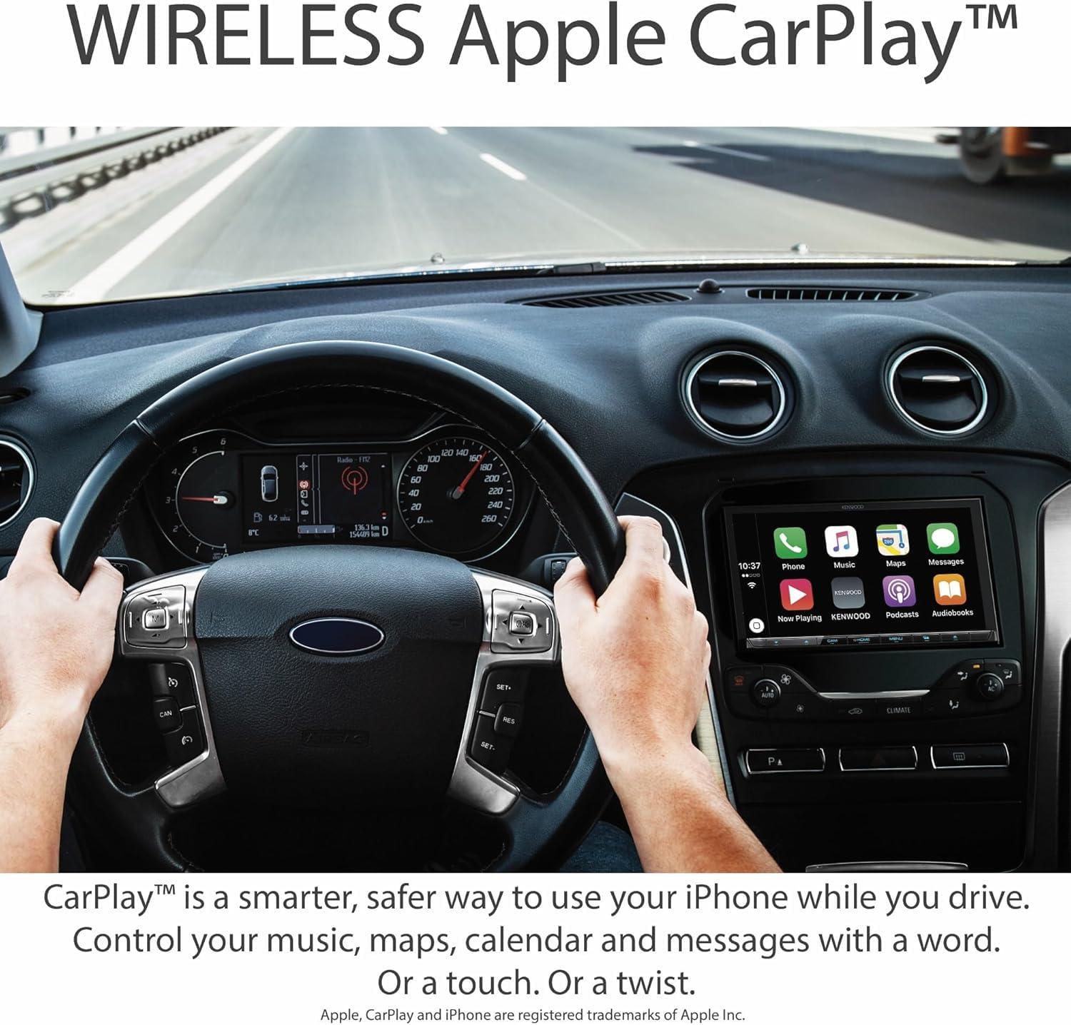 Kenwood KENWOOD DDX9707S 6.95" Capacitive Touch Screen DVD Multimedia Receiver with Apple CarPlay & Android Auto | Plus KENWOOD CMOS-240U Universal Backup Camera