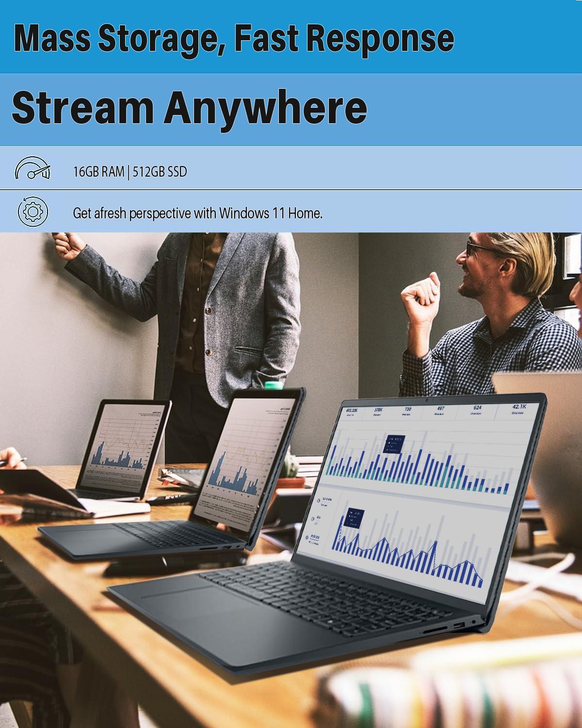 Dell Dell Inspiron 15 3535 Touchscreen Laptop, 15.6" FHD Business Laptop, 16 GB RAM, 512 GB SSD, AMD Ryzen 5 7530U Up to 4.5GHz, Windows 11 Pro, MS Office Pro 2024 Lifetime License, Design Mouse