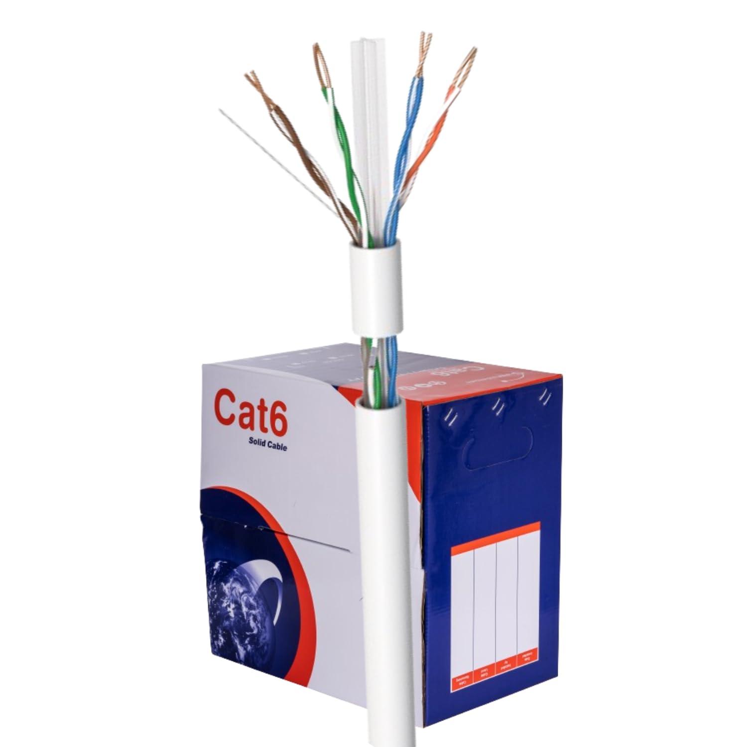 SATMAXIMUM SATMAXIMUM 1000ft CAT6 CMR Riser Ethernet Cable, Solid CCA 23AWG UTP Network Wire, 550MHz, High-Speed LAN, Bulk for RJ45 Connections, Ideal for Vertical Installations - White