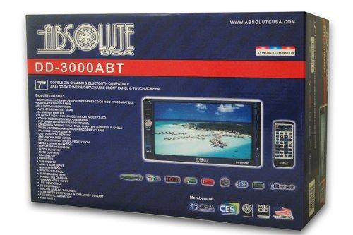Absolute Absolute DD-3000ABT 7-Inch Double Din Multimedia DVD Player Receiver with Touch Screen System Display and Detachable Front Panel Built-in Bluetooth
