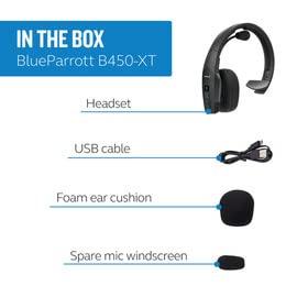 BlueParrott BlueParrott B450-XT Noise Cancelling Trucker Bluetooth Headset  Updated Design with Industry Leading Sound & Improved Comfort, Ideal for Anyone On The Go, Up to 24 Hours of Talk Time, Black
