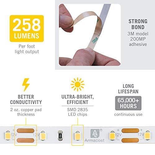 Armacost Lighting Armacost Lighting 132250 32.8 ft. LED Tape Light Soft White (2700K) RibbonFlex Pro Series 60, Dimmable, 250 Lumens per ft., 12-Volt